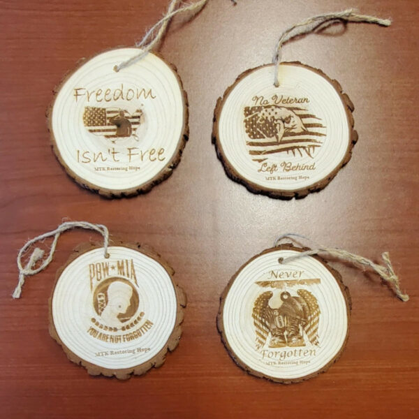 Set of All Four Wood MTK Ornaments